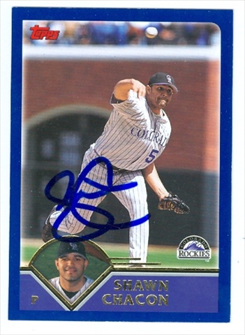 Autograph Warehouse 30241 Shawn Chacon Autographed Baseball Card Colorado Rockies 2003 Topps No. 248