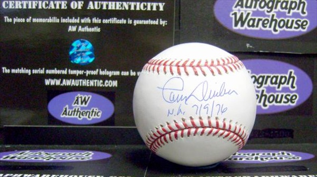 Autograph Warehouse 32004 Larry Dierker Autographed Baseball Inscribed Nh 7-9-76