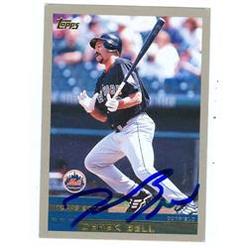 Autograph Warehouse 585759 Derek Bell Autographed Baseball Card - New York Mets 2000 Topps Baseball Card - No.T113 Topps Traded Blue Sharpie