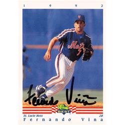 Autograph Warehouse 586665 Fernando Vina Autographed Baseball Card - St Lucie Mets 67 SC - 1992 Classic No.352