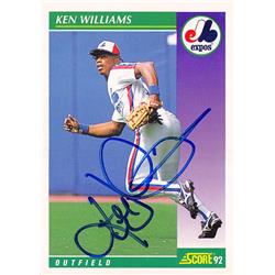 Autograph Warehouse 637498 Ken Williams Autographed Baseball Card - Montreal Expos - 1992 Score No.354