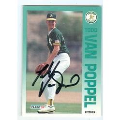 Autograph 121287 Oakland Athletics 1992 Fleer No. 269 Todd Van Poppel Autographed Baseball Card