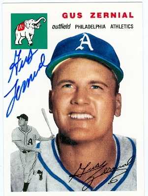 Autograph 121303 Philadelphia Athletics 1994 1954 Topps Archives No. 2 Gus Zernial Autographed Baseball Card
