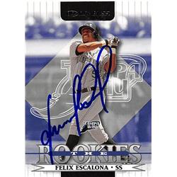 Autograph Warehouse 247526 Felix Escalona Autographed Baseball Card - Tampa Rays 2002 Donruss The Rookies - No. 36