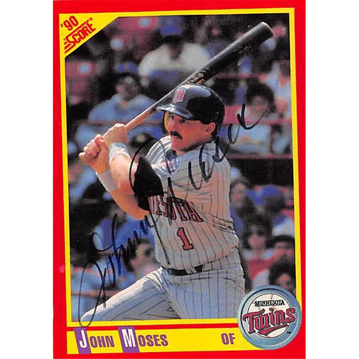 Autograph Warehouse 246213 John Moses Autographed Baseball Card - Minnesota Twins 1990 Score - No. 391