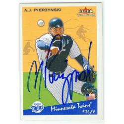 Autograph Warehouse 246373 A.J. Pierzynski Autographed Baseball Card - Minnesota Twins 2002 Fleer Tradition - No. 130