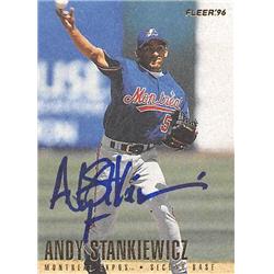 Autograph Warehouse 244862 Andy Stankiewicz Autographed Baseball Card - Montreal Expos, FT 1996 Fleer - No. U152