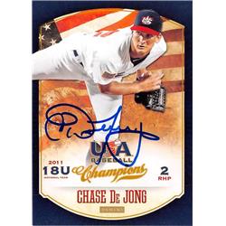 Autograph Warehouse 572122 United States Long Beach CA Chase De Jong Autographed Baseball Card - 2013 USA No.114 Rookie