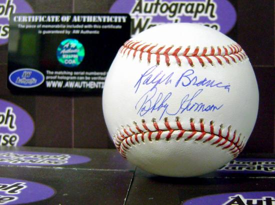 Autograph Warehouse Ralph Branca and Bobby Thomson autographed baseball