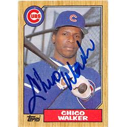Autograph Warehouse 248823 Chico Walker Autographed Baseball Card 1987 Topps No. 695 - Chicago Cubs
