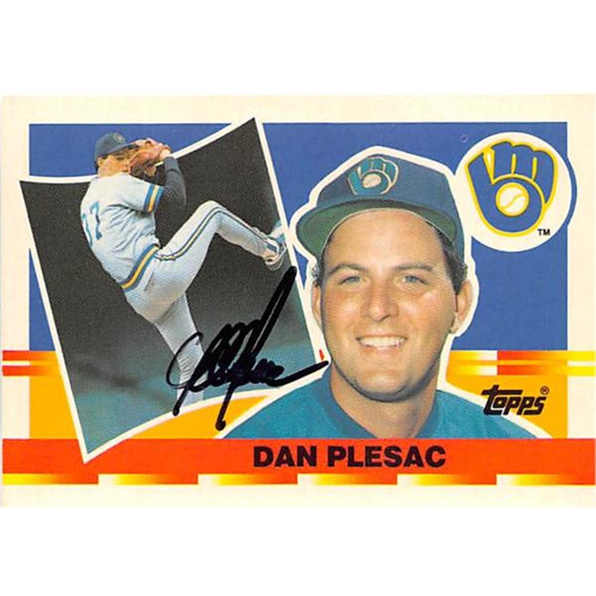 Autograph Warehouse 344585 Dan Plesac Autographed Baseball Card - Milwaukee Brewers 1990 Topps No. 33 Big