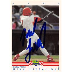 Autograph Warehouse 344336 Mike Lieberthal Autographed Baseball Card - Reading Phillies 1992 Classic Best No. 231 Minor League Rookie
