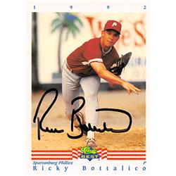 Autograph Warehouse 344340 Ricky Bottalico Autographed Baseball Card - Startanburg Phillies 1992 Classic Best No. 262 Minor League Rookie