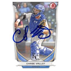 Autograph Warehouse 637605 Chase Vallot Autographed Baseball Card - Kansas City Royals 2014 Bowman 1st Rookie - No.DP38