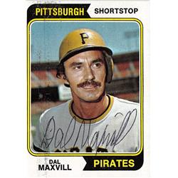 Autograph Warehouse 639351 Dal Maxvill Autographed Baseball Card - Pittsburgh Pirates 1974 Topps - No.358 Ballpoint
