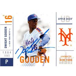 Autograph Warehouse 650114 Dwight Gooden Autographed Baseball Card - New York Mets Doc 2001 Upper Deck Legends of NYC - No.77
