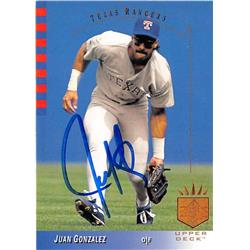 Autograph Warehouse 598362 Juan Gonzalez Autographed Baseball Card - 1993 Upper Deck No.194 - Texas Rangers