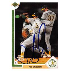 Autograph Warehouse 618708 Joe Slusarski Autographed Baseball Card - Oakland Athletics&#44; SC - 1991 Upper Deck No.777