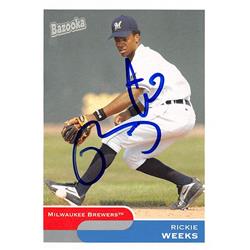 Autograph Warehouse 622611 Rickie Weeks Autographed Baseball Card - Milwaukee Brewers - 2004 Topps Bazooka No.265