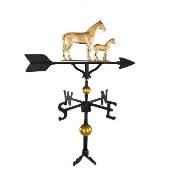 Montague Metal Products WV-355-GB 300 Series 32 In. Deluxe Gold Mare & Colt Weathervane