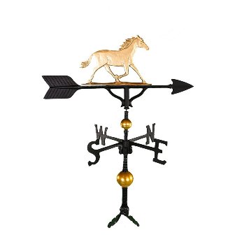 Montague Metal Products WV-374-GB 300 Series 32 In. Deluxe Gold Horse Weathervane
