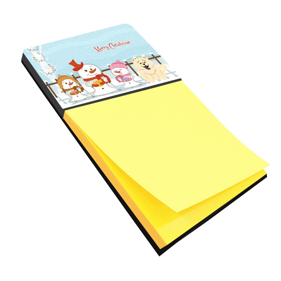 Caroline's Treasures BB2471SN Merry Christmas Carolers Chow Chow White Sticky Note Holder