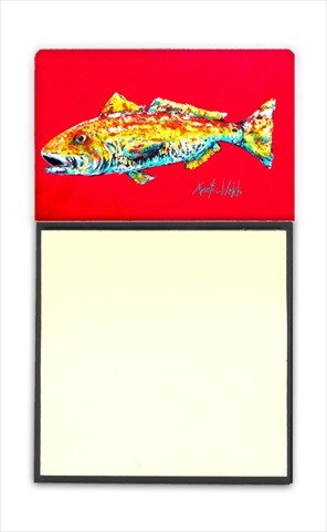 Caroline's Treasures MW1084SN Fish - Red Fish Alphonzo Refiillable Sticky Note Holder or Postit Note Dispenser- 3 x 3 In.