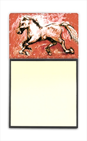 Caroline's Treasures MW1170SN Shadow the Horse in Red Refiillable Sticky Note Holder or Postit Note Dispenser- 3 x 3 In.