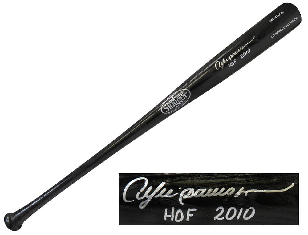 Schwartz Sports Memorabilia DAWBAT107 Andre Dawson Signed Louisville Slugger Black Baseball Bat with HOF 2010