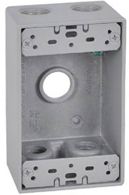 Evolve FSB50-5 1 Gang Rectangular Outlet Box With Five 0.5 in. Holes, Gray