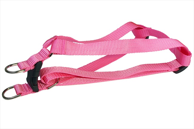 Sassy Dog Wear SOLID PINK SM-H Nylon Webbing Dog Harness- Pink - Small