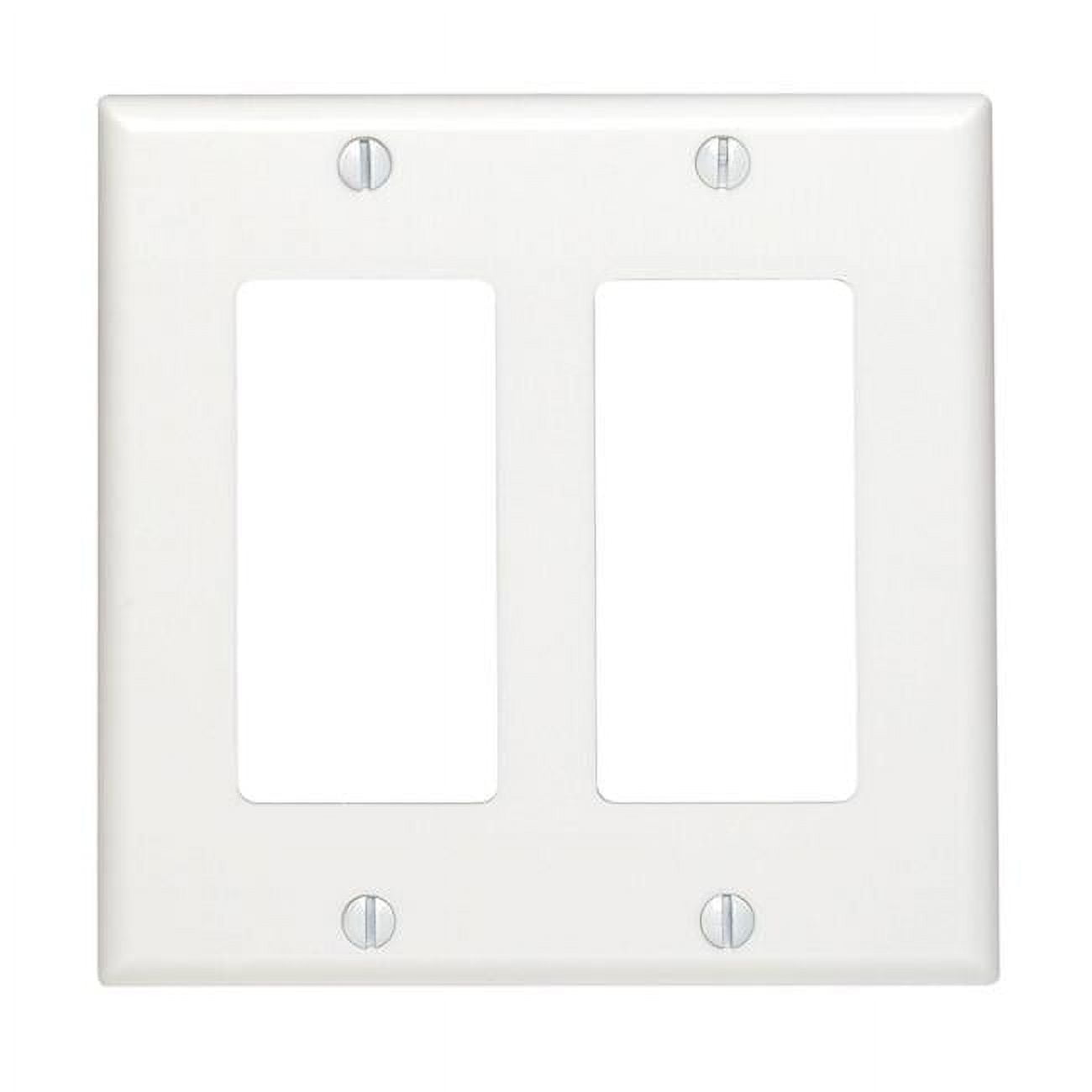 Leviton Manufacturing Co Inc Leviton 3008382 Decora 2 Gang Thermoset Plastic Rocker Wall Plate, White - Pack of 50