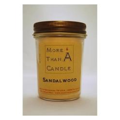 More Than A Candle SDW8J 8 oz Jelly Jar Soy Candle, Sandalwood
