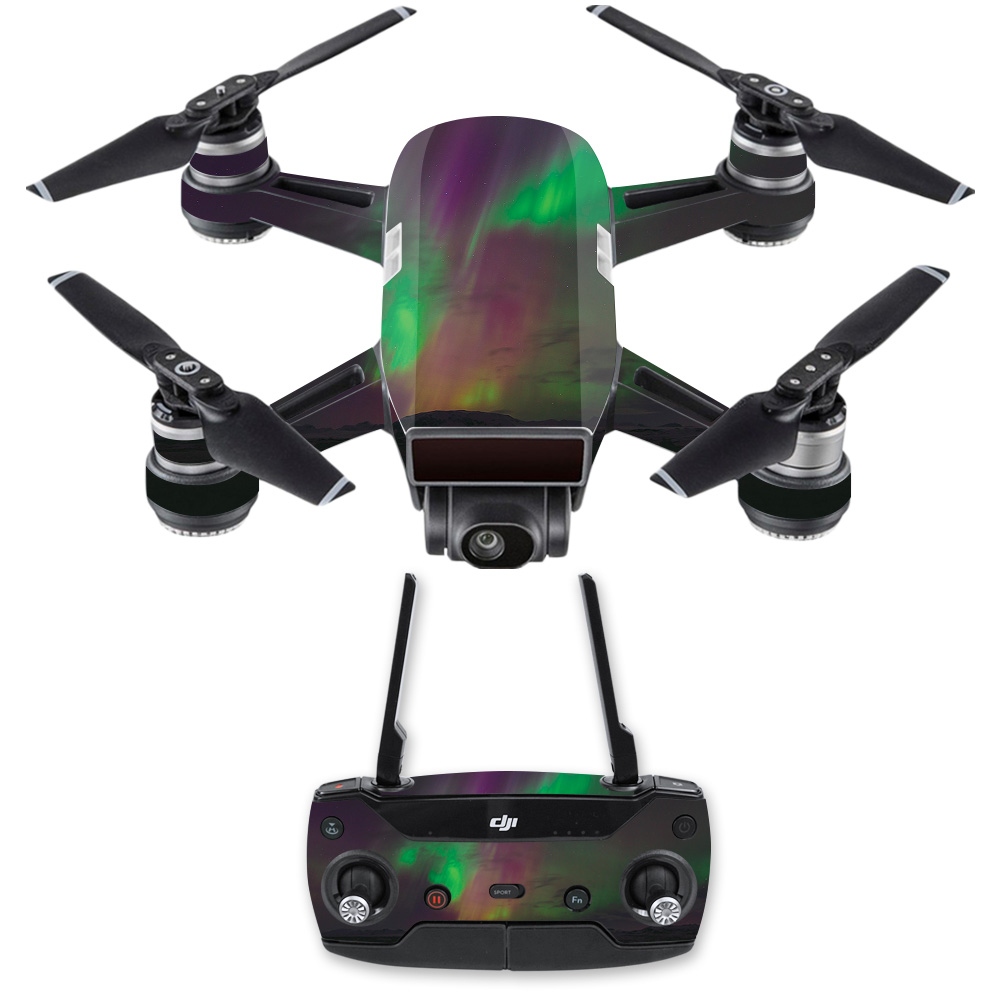 MightySkins DJSPCMB-Aurora Borealis Skin Decal for DJI Spark Mini Drone Combo - Aurora Borealis