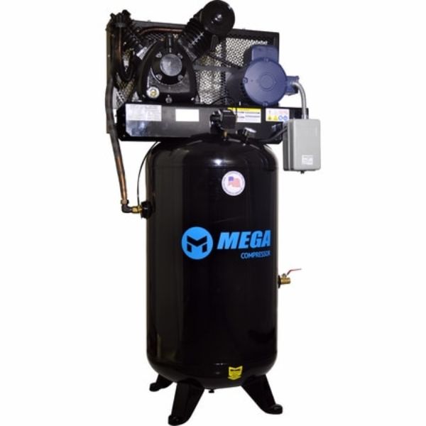 Mega Power MP-5080VM 80 gal 5 HP Upright 19 CFM at 175-180 PSI Two Stage Air Compressor with Mag Starter