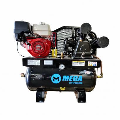 Mega Power MP-13030G 30 gal Truck 13 HP 22 CFM at 175-180 PSI Two-Stage Mount Air Compressor with Electric Start Honda Engine