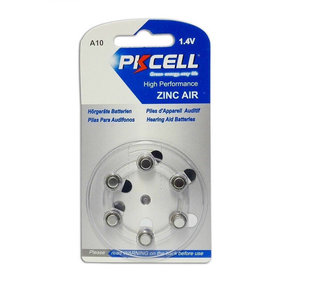 PK Cell ZA10-6B Hearing Aid Battery 10, Pack of 6