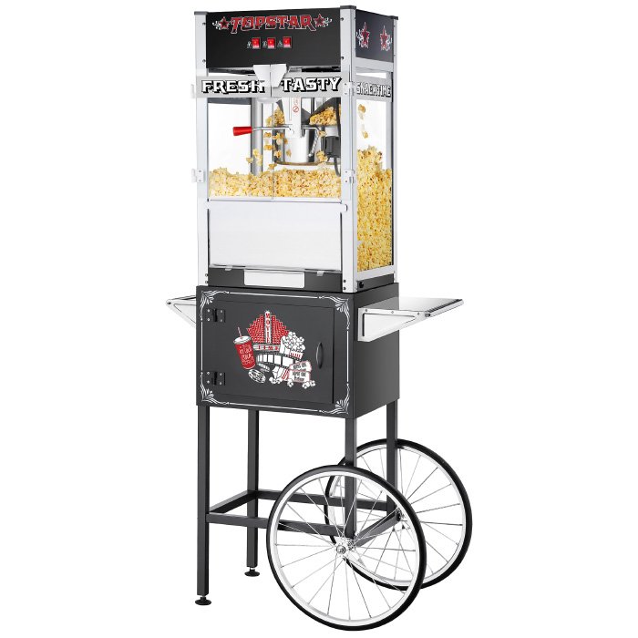 Great Northern Popcorn Company 83-DT5671 6209 Top Star Black Commercial Quality Popcorn Machine with Cart - 12 oz