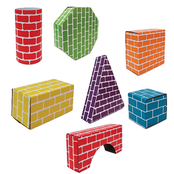 Edushape 1594284 Corrugated Blocks & Shapes - Set of 45