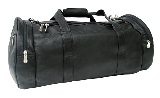 Piel 9520-BLK Leather Gym Bag - Black
