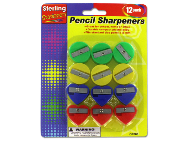 KOLE IMPORTS OP008-96 Fun Shape Pencil Sharpeners - Pack of 96