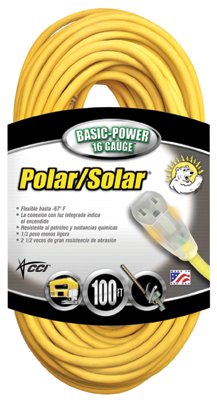 Coleman Cable 172-01289 16-3 100&' Sjeow Polar-Solar Extension Cord