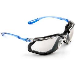 3M Virtua Ccs Protective Eyewear, I/O Mirror Polycarbonate Lens, Anti-Fog, Clear Plastic Frame, Light Blue Temple - 20 per CA -