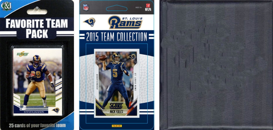 CandICollectables 2015RAMSNTSC NFL St. Louis Rams Licensed 2015 Score Team Set & Favorite Player Trading Card Pack Plus Storage Album