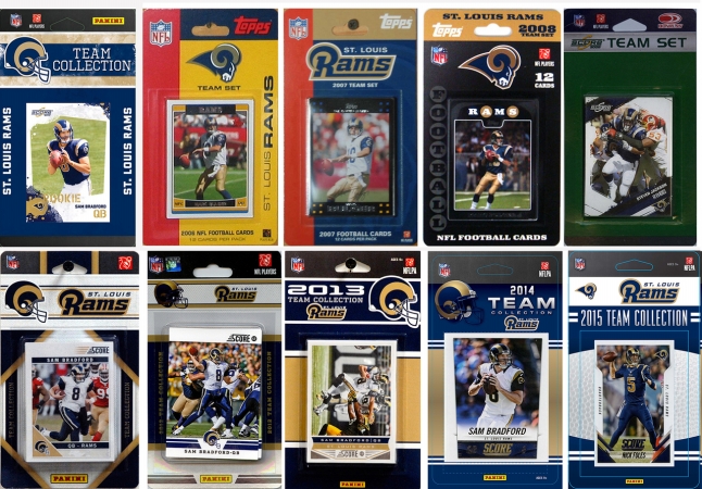 CandICollectables RAMS1015TS NFL St. Louis Rams 10 Different Licensed Trading Card Team Sets