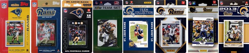CandICollectables RAMS813TS NFL St. Louis Rams 8 Different Licensed Trading Card Team Sets