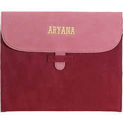Aryana Ella-2-Red Chic Basic Red Tan Suede Flap Closure Essential Ipad Cover