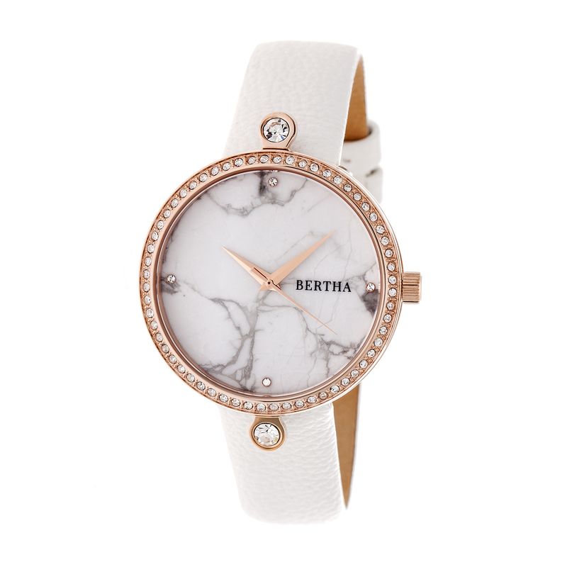 Bertha BR6404 Frances Ladies Watch with White Strap & Dial