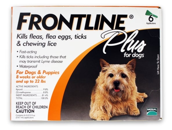 Merial 004FLTSP6-11-22 Frontline Plus Flea &amp; Tick for Dogs Up to 22 lbs  6 Month