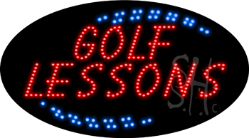 The Sign Store Everything Neon L100-8528 Golf Lessons Animated LED Sign 15&quot; Tall x 27&quot; Wide x 1&quot; Deep